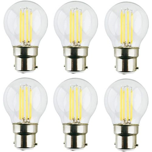 Lot De 6 Ampoules À Filament Ambre À Culot À Baïonnette De Style Vintage 4w Antique Golf Light Home G45 Small Globe Round B22 2700k Blanc Chaud 40w Remplacement Incandescent
