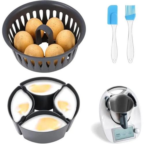 Cuiseur a ?ufs et Moule a ?ufs Poches, Accessoire compatible pour Thermomix TM6, TM7, TM31, Sans BPA, Pour 4 Oeufs Poches 6 ?ufs C