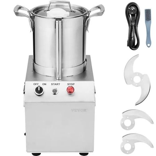Robot Culinaire et Hachoir à Légumes 4 L-VEVOR-Robot Multifonction en Acier Inoxydable de Qualité Alimentaire