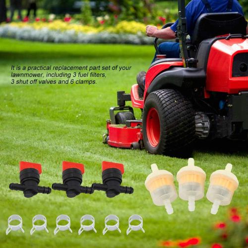 KAL-Vanne De Coupure De Carburant, 1/4 Réservoir De Gaz De Carburant Vannes D'Arrêt Filtres À Carburant Pinces Jardin Agricole Débroussailleuse Accessoire De Tondeuse À Gazon,