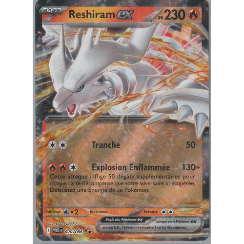 Carte Pokémon - Reshiram Ex - 020/086 - Ultra-Rare - Ev10,5 Flamme Blanche