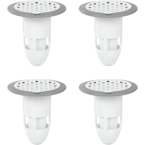 SJZG-4 Pièce Bouchons De Vidange De Sol De Douche, Anti-Odeurs Connecteurs, Caoutchouc Drain De Sol Douche, Convient Pour Salle De Bain, Cuisine, Toilettes, Salle Machines Laver, I'Hôtel (Gris)