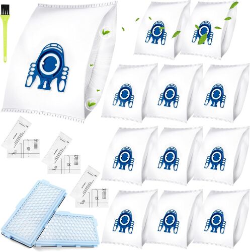 12 Sacs D'Aspirateur Pour Aspirateurs Miele Gn 3D Classic C1 Complete C2 C3, S227, S240, S400I, S600, S800, S2000, S5000 Et S8000 Series Sacs À Poussière, Sacs Haute Efficacité Fil[Aspirateur1985]