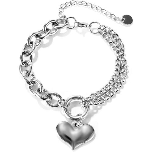 Bracelet Femme En Acier Inoxydable Bracelets Avec Pendentif Coeur