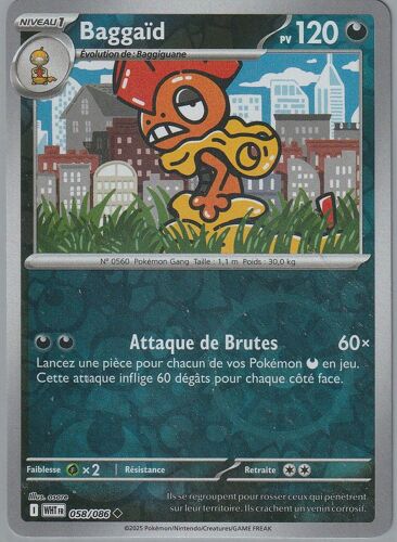 Carte Pokémon - Baggaid - 058/086 - Reverse - Ev10,5 Flamme Blanche