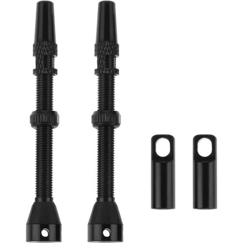 Jum-Lot De 2 Valves De Vélo Tubeless 60mm,1 Paire De Valves Presta Tubeless Tubeless Pour Vtt,Vélo Tubeless Presta,Alliage D'aluminium Tubeless Presta(60mm Noir)