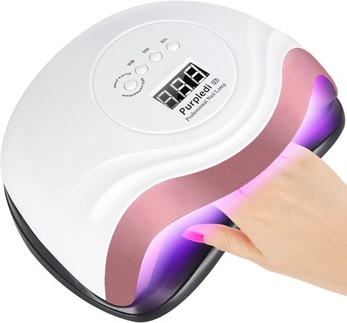 Lampe Uv Led Ongles Gel,168w Portable Séchoir À Ongles Professionnel,10s/30s/60s/99s, Lcd Ecran,Capteur, Base Démontable Pour Toutes Les Gels, Machine Automatique Pour Vernis 