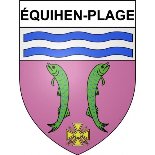 Équihen-Plage 62 Ville Stickers Blason Autocollant Adhésif - 8 Cm