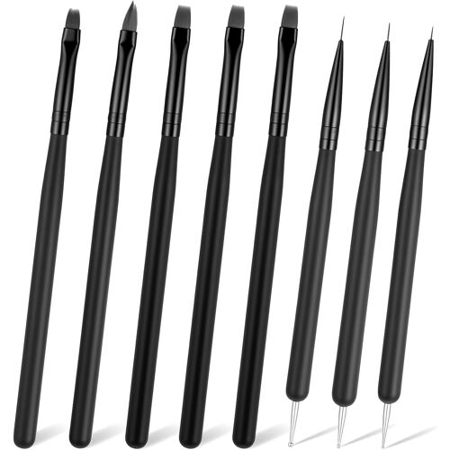 Kal-Lot De 8 Pinceaux À Ongles À Double Extrémité -Pinceaux De Peinture À Points -Stylo De Manucure Professionnel -Kit D'outils De Manucure Pour Le Vernis Gel -Design D'ongles Diy 