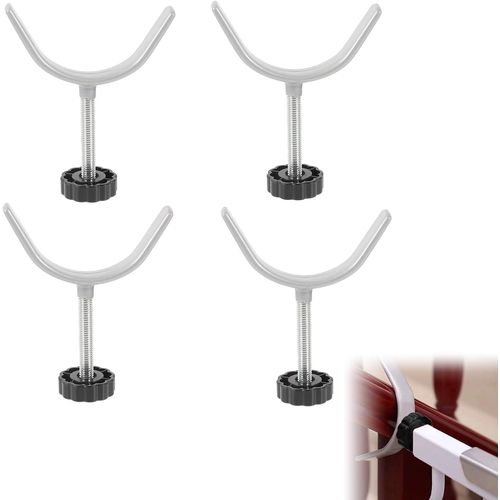 Baby Barrières Boulons En Y,Filetées De Broche Tiges,Pression Porte Bébé Filetée,Tiges En Y Adaptateur,Pour Barrières De Sécurité Et Garde-Corps D'escalier (Noir,4 Pièces)