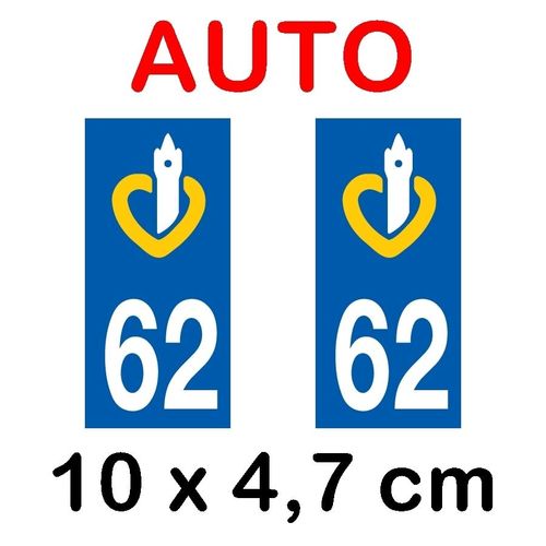 Autocollant Plaque Immatriculation Voiture Dpt 62 Pas De Calais