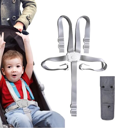 Harnais De Sécurité Bébé 5 Points Avec Sangle Chaise Haute, Ceinture Réglable Pour Enfant, Harnais Universel Pour Poussette, Chaise Haute Et Siège Auto, Confortable Et Robuste