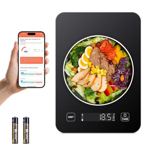 Balance De Cuisine Électronique,Balance Numérique Précise Pour La Nutrition Avec Écran Lcd,Avec Application Smart Scale,Pour Analyser La Valeur Nutritionnelle Des Aliments,Noir