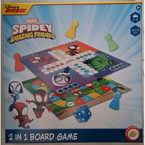 Marvel - Spidey Et Ses Amis Extraordinaires - Spidey And His Amazing Friends - Jeu De Petits Chevaux + Jeu De L'oie (Parcours)