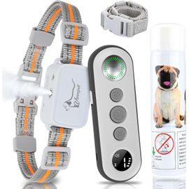 Collier D'entraînement De Chien De Citronnelle Avec Distance Spray Collier De Chien De Citronnelle, [Pas De Mode Automatique] Collier D'aboiement Humanisé Collier D'aboiement Pour Tous Les Chiens Gris