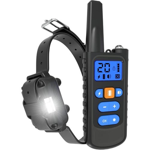 Collier De Dressage Pour Chiens Rechargeable,Portée De 3000m,Avec Mode Vibration,Son,Choc Statique Et Lumière,Ipx67 Résistant À L¿Eau,Adapté Aux Chiens De Petites Et Moyennes Tailles