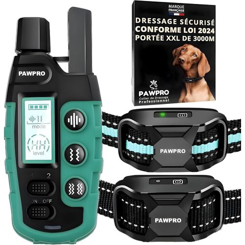 Collier De Dressage, Portée Xxl De 3000m, Conforme Nouvelle Loi 2024 Bien-Être Animal, 3 Modes Bip, Boost Vibration, Pour Chiens De Toutes Tailles, Marque Française (1pcs)