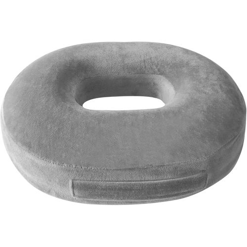 Yemaesre-Coussin De Siège Gonflable, Coussin Coccyx, Cushion De Cha Donut, Coussin Ergonomique Ass , Coussin Orthopédique Rond, Coussin Hemorroide Pour Bureau, Voiture, Gris, 38 X 30 X 7 Cm