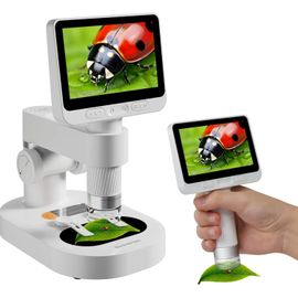 SUBZONAL-BEAVERLAB Microscope numérique 4,0"" IPS, 100X-1600X Microscope de Poche, 1080P HD Microscope USB WiFi, Microscope Portable avec 8 lumières LED réglables, Microscope pour téléphone Portable p