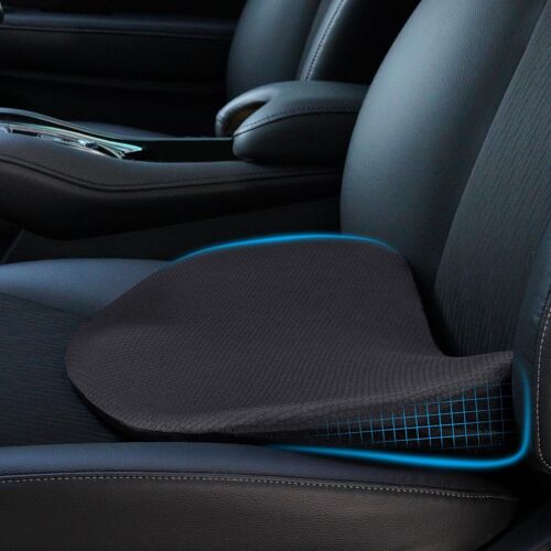 Ulteronixshop-Coussin de Siège de Voiture en Mousse à Mémoire, Coussin de Siège de Conduite, Coussin Coccyx Correcteur D'assise, Accessoires de Voyage en Voiture pour Les Longs Voyages (Noir)