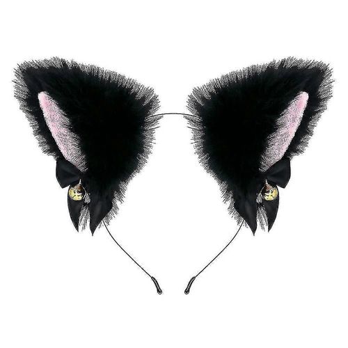 (Adulte-Unisexe-Noir) Coiffe Gothique Avec Oreilles De Chat, Accessoire De Déguisement Pour Halloween