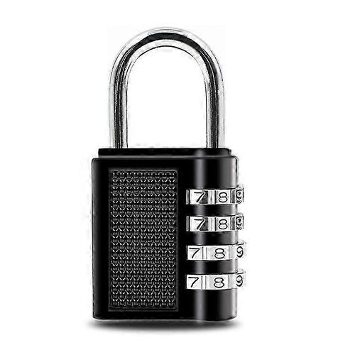 Lot de 2 cadenas à combinaison pour casier d'école, boîte à outils, petit cadenas à combinaison 40 x 48 mm, 4 chiffres, pour casier d'extérieur (noir)