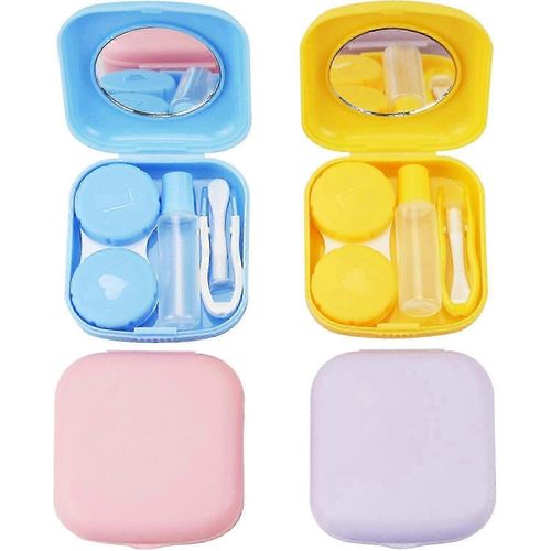 Étui À Lentilles De Contact, 4 Pièces, Mini Kit De Rangement Pour Lentilles De Contact D'extérieur 