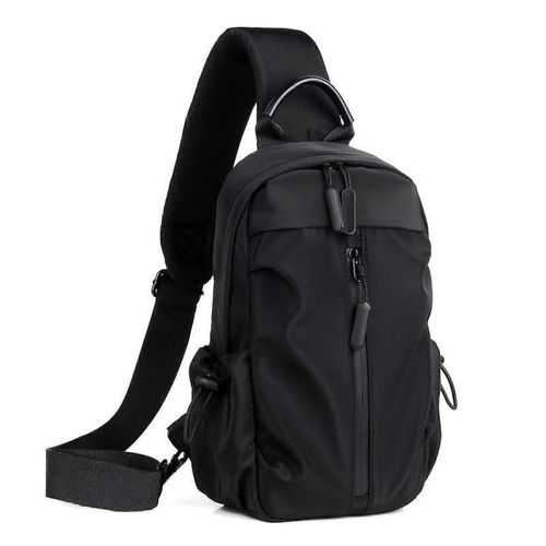 Sac à dos à bandoulière pour homme, mini sac à dos de moto noir à sangle antivol pour homme
