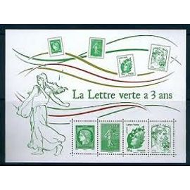 "La Lettre Verte A 3 Ans" Feuillet 4908 Année 2014 N° 4593 4774 4908 4909 Yvert Et Tellier Luxe