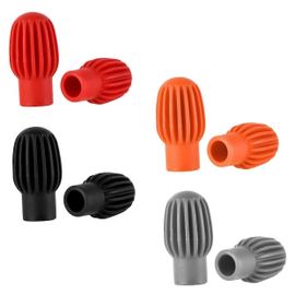 Ensemble De 8 Sourdines De Batterie Élégantes En Silicone Pour Baguettes, Accessoires De Batterie Antibruit Pour Débutants, Noir, Orange Et Rouge