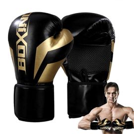 Gants De Boxe Professionnels, Gants De Combat, Palmes En Cuir Ventilées, Poignets Réglables, Gants De Boxe Pour Boxe, Mma, Muay Thai, Kickboxing