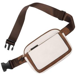 Sac ceinture pour femme, bandoulière, bandoulière réglable, cuir vegan, blanc, taille unique