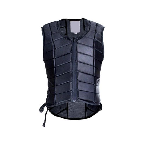 Gilet D'équitation, Fermeture Éclair Pour Adultes, Gilet D'équitation Confortable Et Absorbant Les Chocs, Léger, Noir Xxl