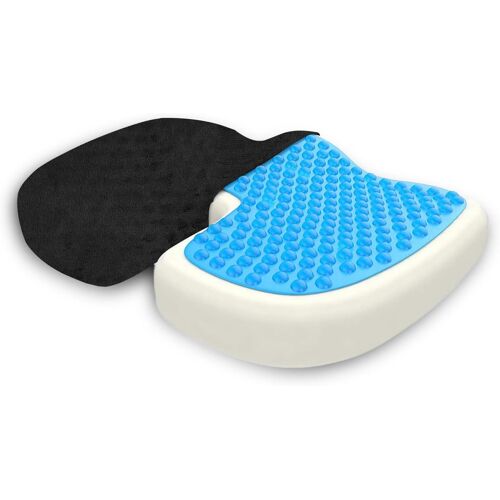 Noir - 1 pièce de coussin en gel respirant, coussin de siège orthopédique, mousse à mémoire de forme ergonomique pour soulager les douleurs du dos, des hanches et du coccyx, convient pour les fauteuil