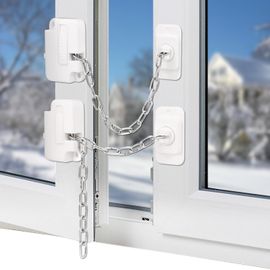 Bohoray 3 Pcs Securite Fenetre Enfant,Bloc Fenetre Securite Enfant,Bloque Fenetre Enfant Avec Vis Et Clé,Protection Fenetre Enfant Avec Adhésif Puissant,Entrebailleur Fenetre Sans Perçage(White