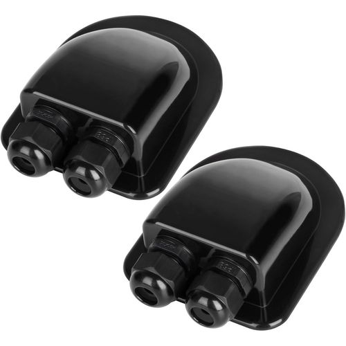 Yemaesre-Lot De 2 Raccords De Câbles Solaires Étanches Ip68 - Double Boîtier D'insertion De Câble - Résistant Aux Intempéries - Pour Caravanes, Bateaux, Cabines - Noir
