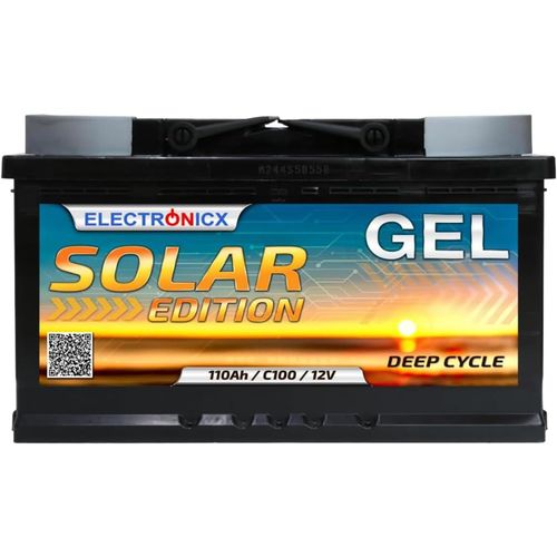 Yemaesre-Batterie Gel 12v 110ah Décharge Lente ¿ Sans Entretien, Pour Camping-Car, Bateau, Jardin, Systèmes Solaires, Off-Grid ¿ Solar Edition