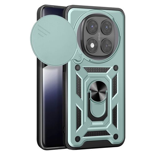 Coque pour Xiaomi Redmi Note 14 Pro et 14 Pro Plus Bague Cache caméra Vert pâle
