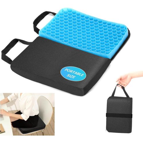 Yemaesre-Coussin Gel Pliable, Coussin Ergonomique Ass 40*30*2.5cm Coussin De Cha Portable Coussin Anti Escarres Fessier, Réduire La Pression Orthopédique Pour Voiture/Bureau/Maison/Fauteuil Roulant