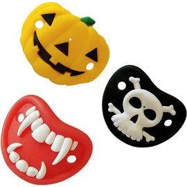 3pcs Bébé Sucette Drôle Halloween Infantile Sucette Citrouille Priate Vampire Forme Bébé Dummy Tétine Prank Anneau De Dentition Jouet Pour Halloween Party Favors