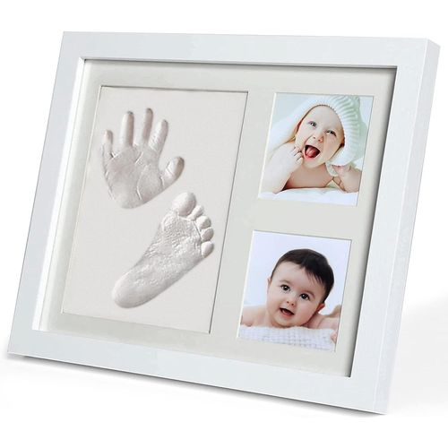 ASFASFq-Cadre Empreintes Bébé, Kit Empreinte Pieds et Mains Bébé pour Cadeau Nouveau Né Naissance, Personnalisé Kit d'impression de Cadre Photo pour Bébé