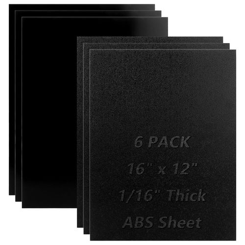 Yemaesre-Lot De 6 Plaque Plastique Abs 40 X 30 Cm X 1,5 Mm Feuilles De Plastique, Noir - Pour Modélisme, Décoration De La Maison, Artisanat, Garde-Boue
