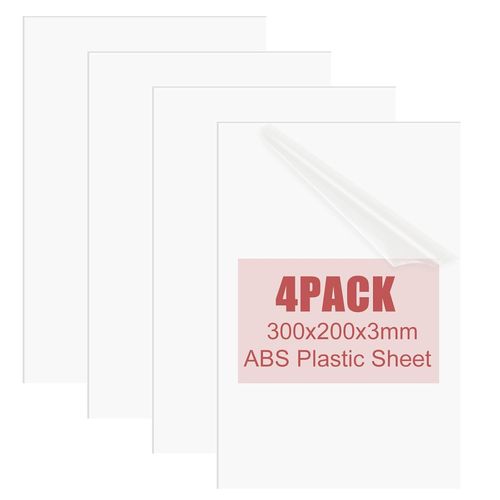 Yemaesre-Lot De 50 Plaques En Plastique Abs - 3 Mm - 30 X 20 Cm - Blanc - Plaque En Polystyrène - Pour Modélisme, Décoration De Maison, Artisanat