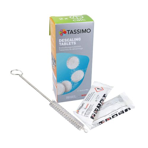 Lot de 4 pastilles détartrantes avec brosse de nettoyage Cafetière Expresso (00311530 BOSCH DELONGHI)