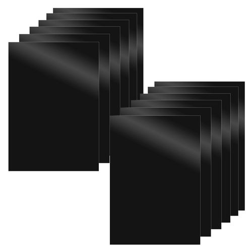 Yemaesre-Lot De 12 Feuilles Acryliques Rigides A5 De 2 Mm À Découper - Feuilles Acryliques Noires Avec Bords Polis - Feuilles A5 Rigides Pour Décoration De Maison, Maquettes Et Bâtiments