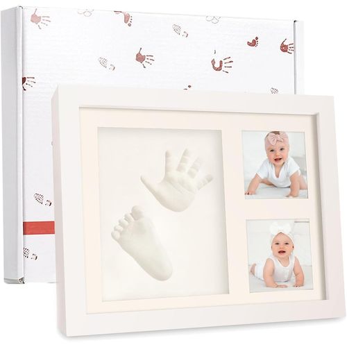 ASFASFq-Cadre Empreinte Main Pied Bebe, Kit Empreinte Bébé pour Cadeau Naissance Filles et Garçons, Kit d'impression de Cadre Photo pour Bébé pour la Décoration de la Chambre de Bébé