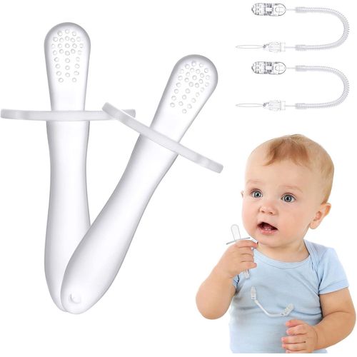 Anneau De Dentition Bébé,2pcs Dentition Pour Bébé Silicone Réfrigéré Jouet De Dentition Avec Boîte De Rangement Sans Bpa Pour Garçons Et Filles