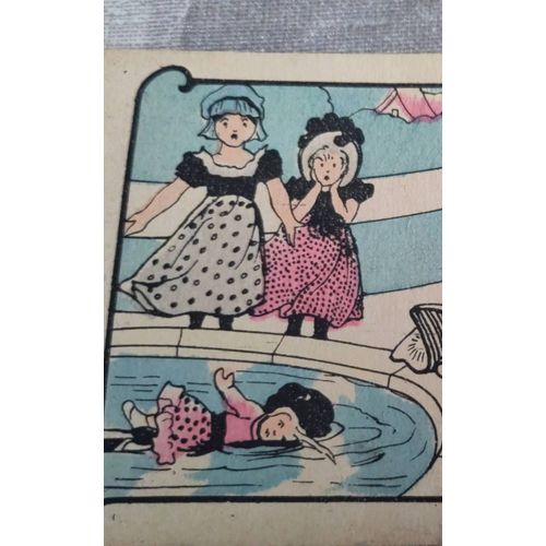 Carte Postale Publicitaire Ancienne Élixir Combier Le Meilleur Des Digestifs Cpa Publicitaire En Couleur Art Nouveau Art Déco Poupée Qui Se Noie Bleu Rose 9x14,1cm Début Du Xxe Siècle