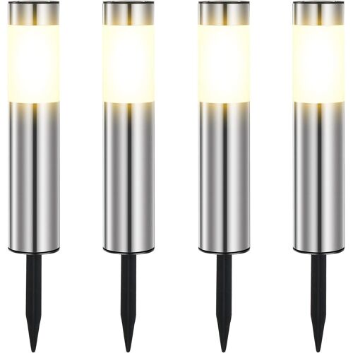 4 Pièces Lampe Solaire Extérieur Jardin, Lumière Chaude, Éclairage De Jardin Solaire Étanche Pour Patio, Pelouse, Allée