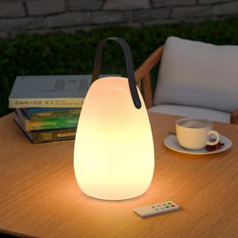 Kalanka-Lampe De Table Extérieure Rechargeable Led 8 Couleurs Dimmable Lampe De Table Sans Fil Avec Télécommande, 4 Niveaux D'intensité Variable, Ip44 Étanche Pour Chambre Jardin Patio